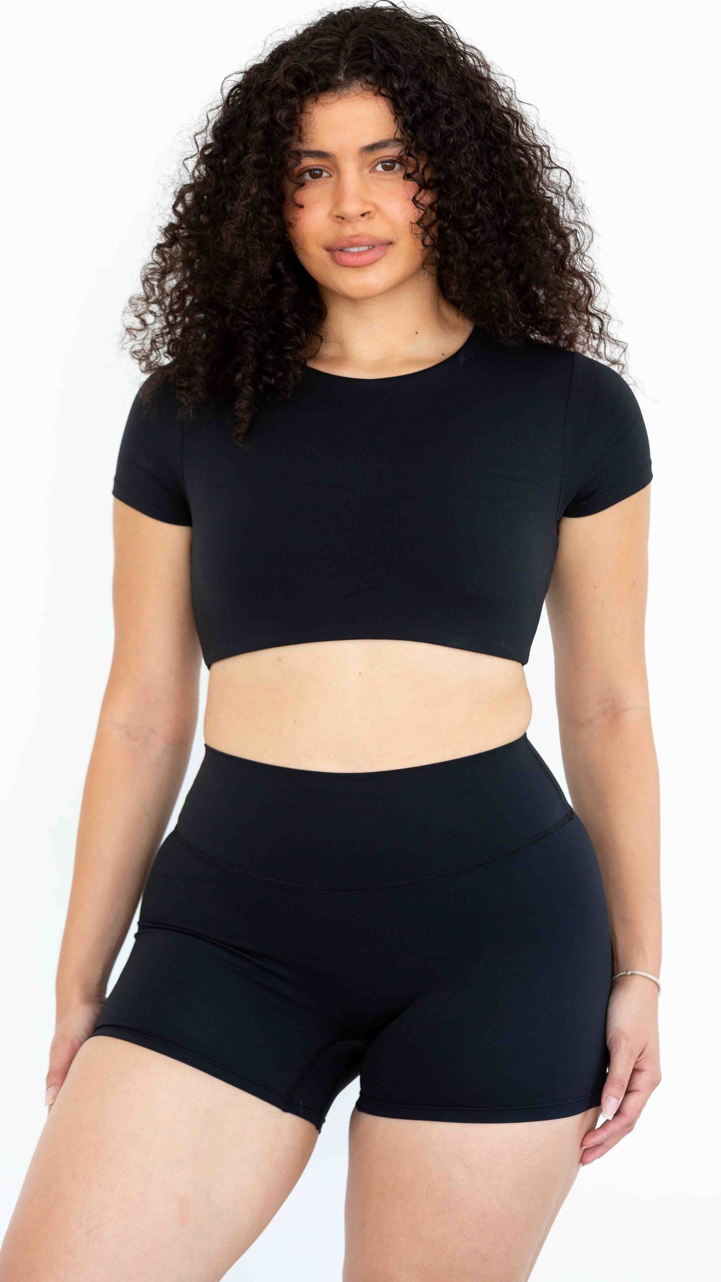 Align Short Sleeve Crop Top - ONYX