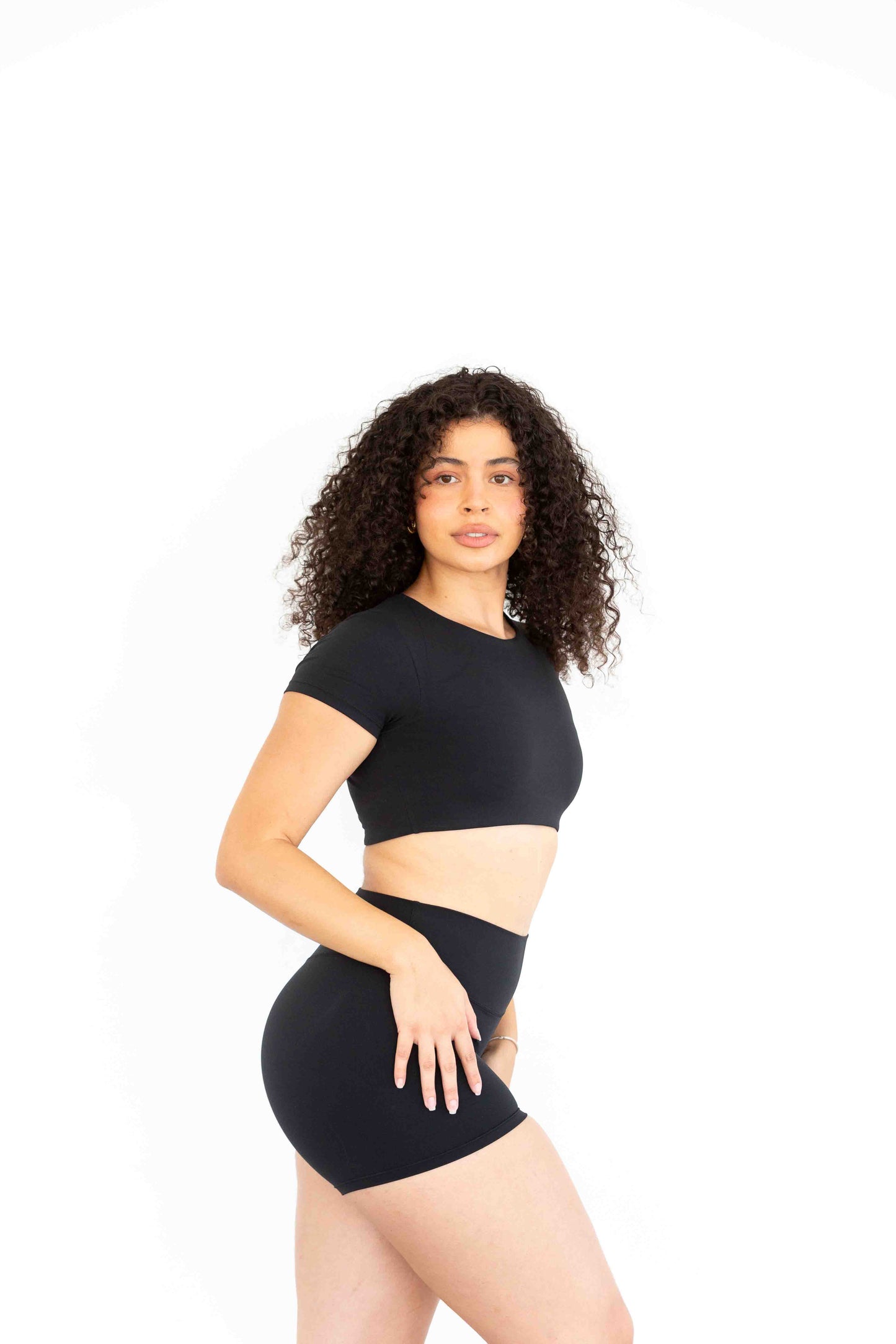 Align Short Sleeve Crop Top - ONYX