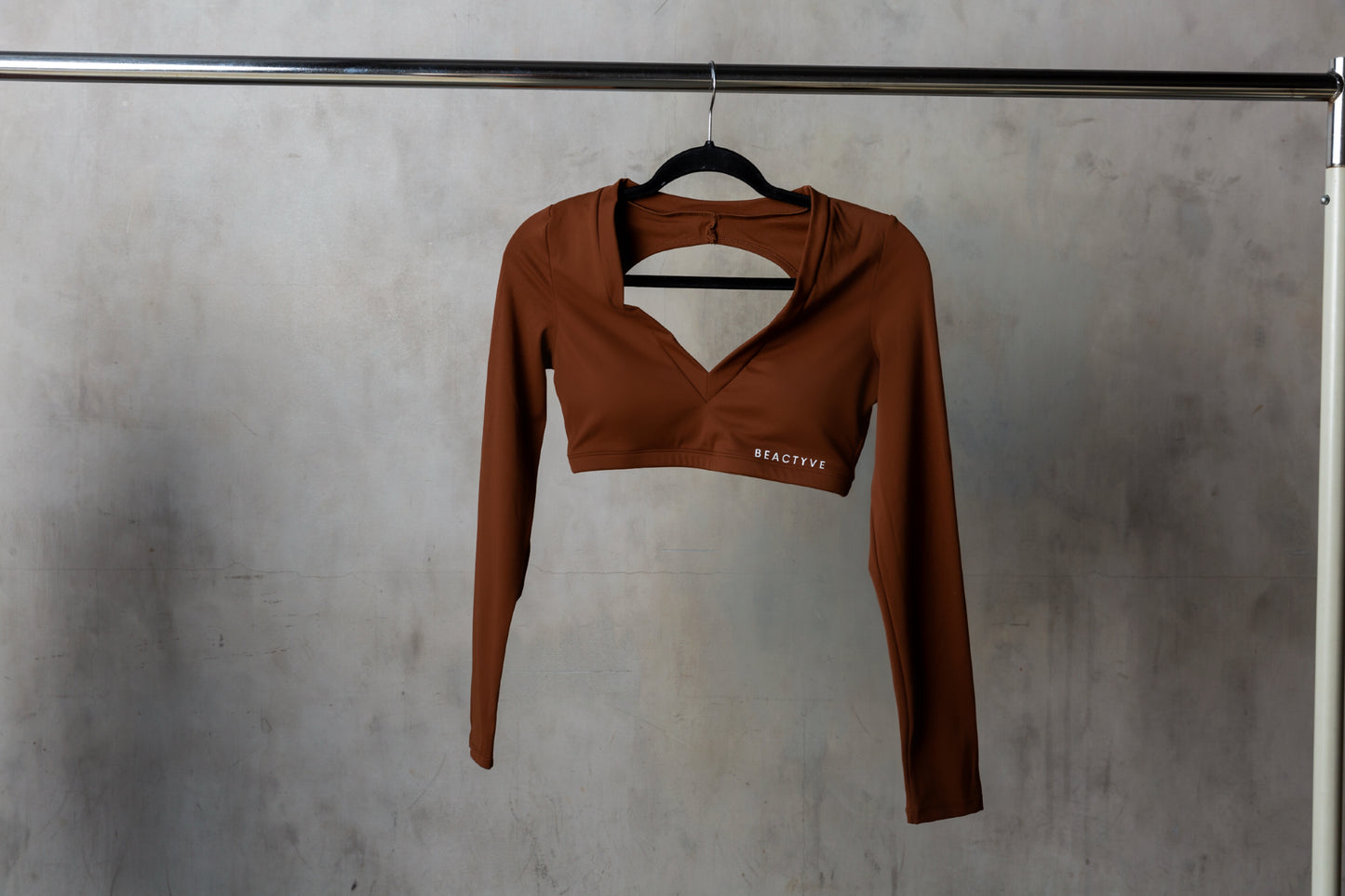 Balance Long Sleeve Backless Top - ESPRESSO