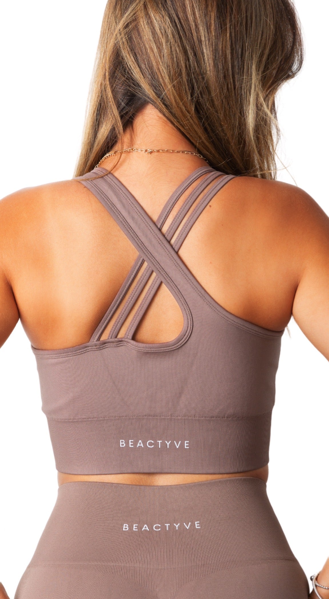 Impact Cross Back Bra - COFFEE BROWN