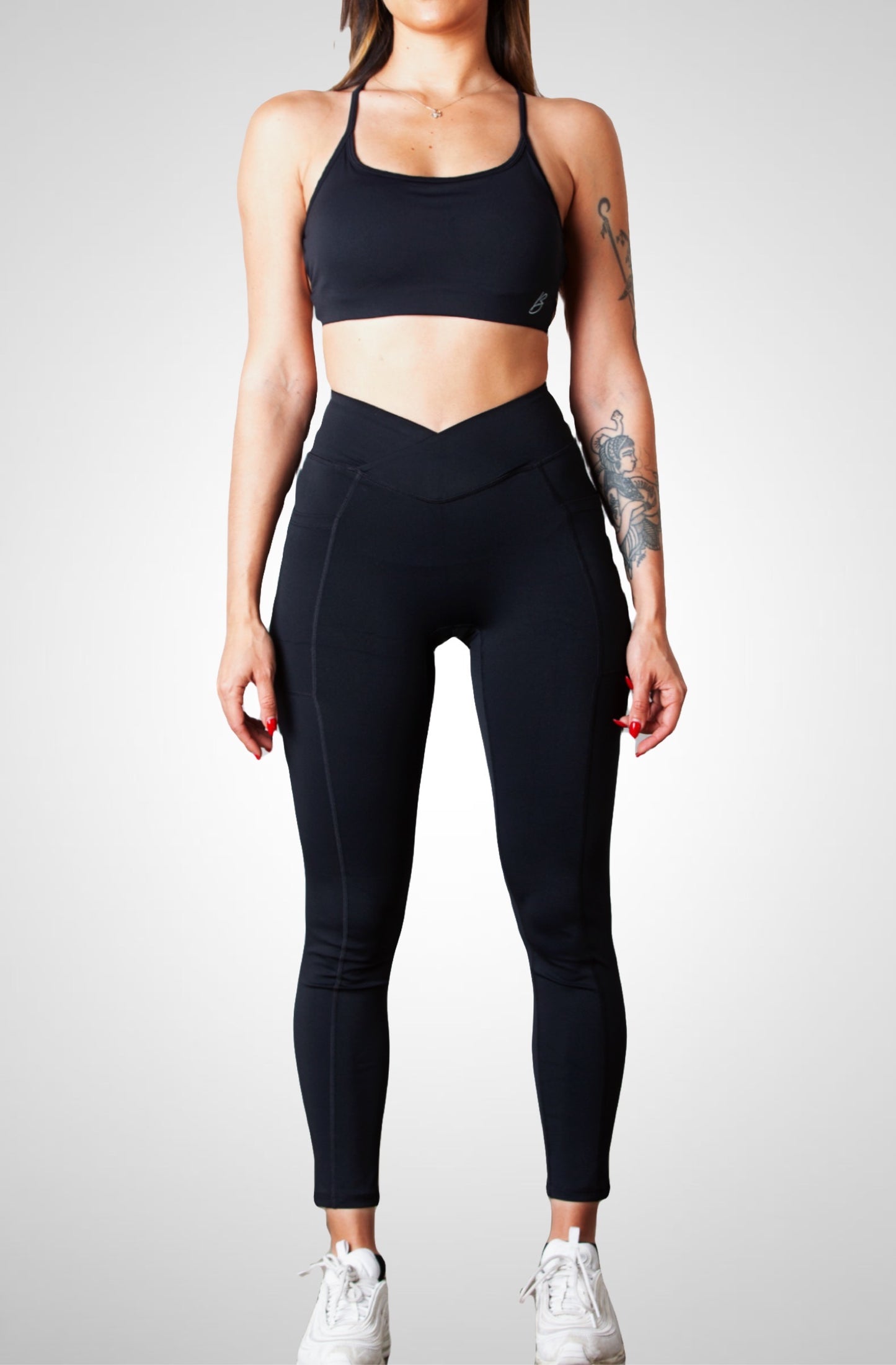 Desire V-Shape Pocket Leggings - JADE BLACK