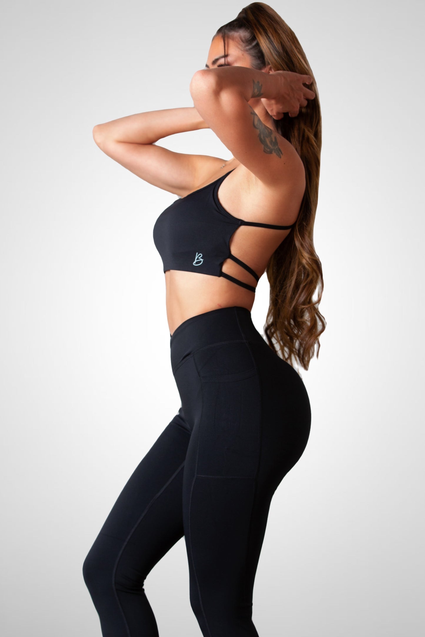 Desire V-Shape Pocket Leggings - JADE BLACK