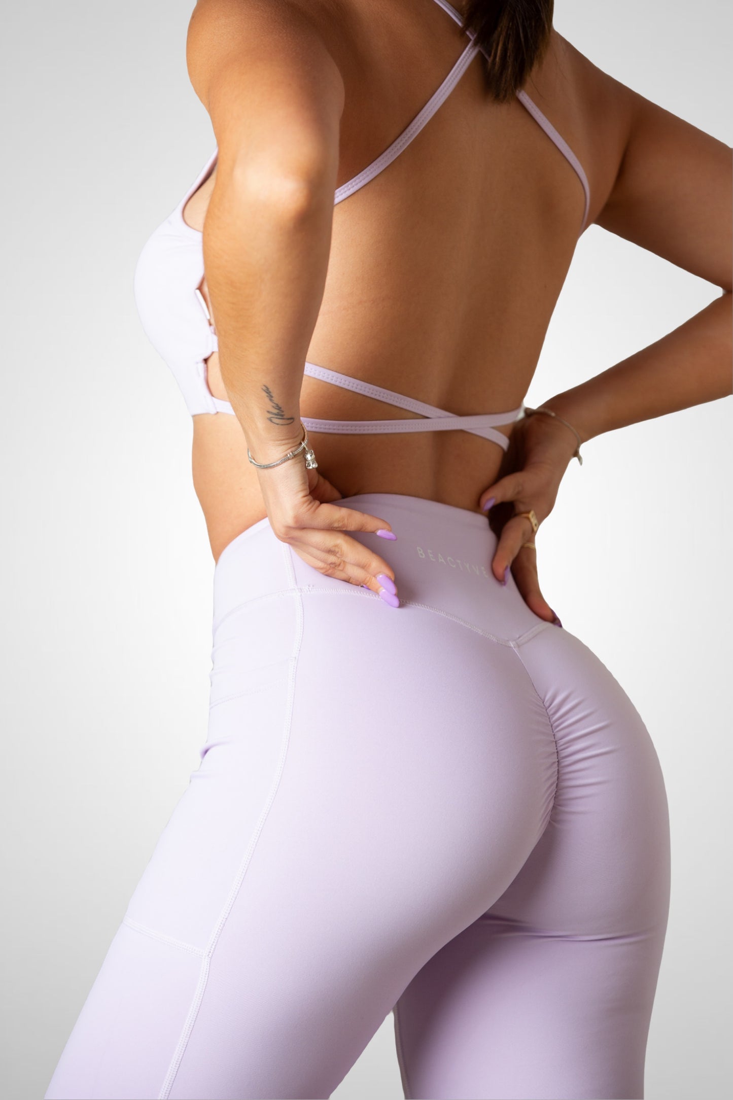Desire V-Shape Pocket Leggings - AMETHYST LILAC