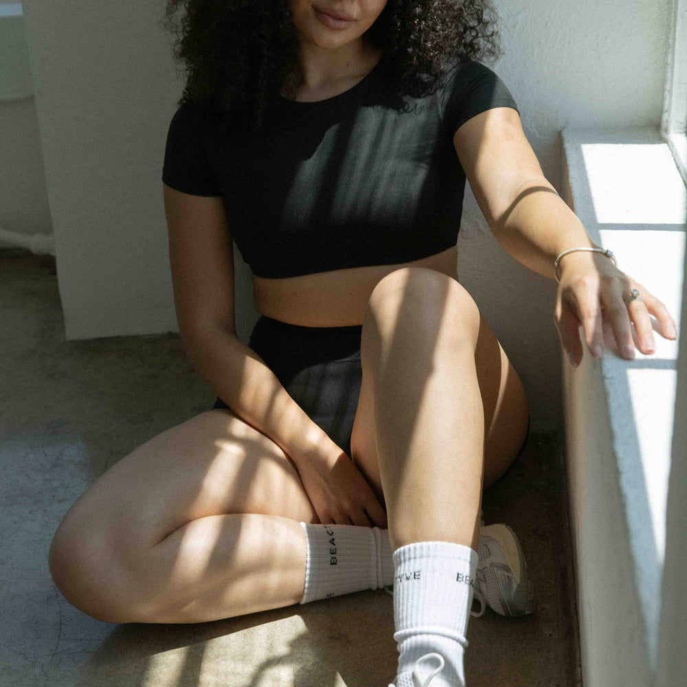 
                  
                    Align Short Sleeve Crop Top - ONYX
                  
                