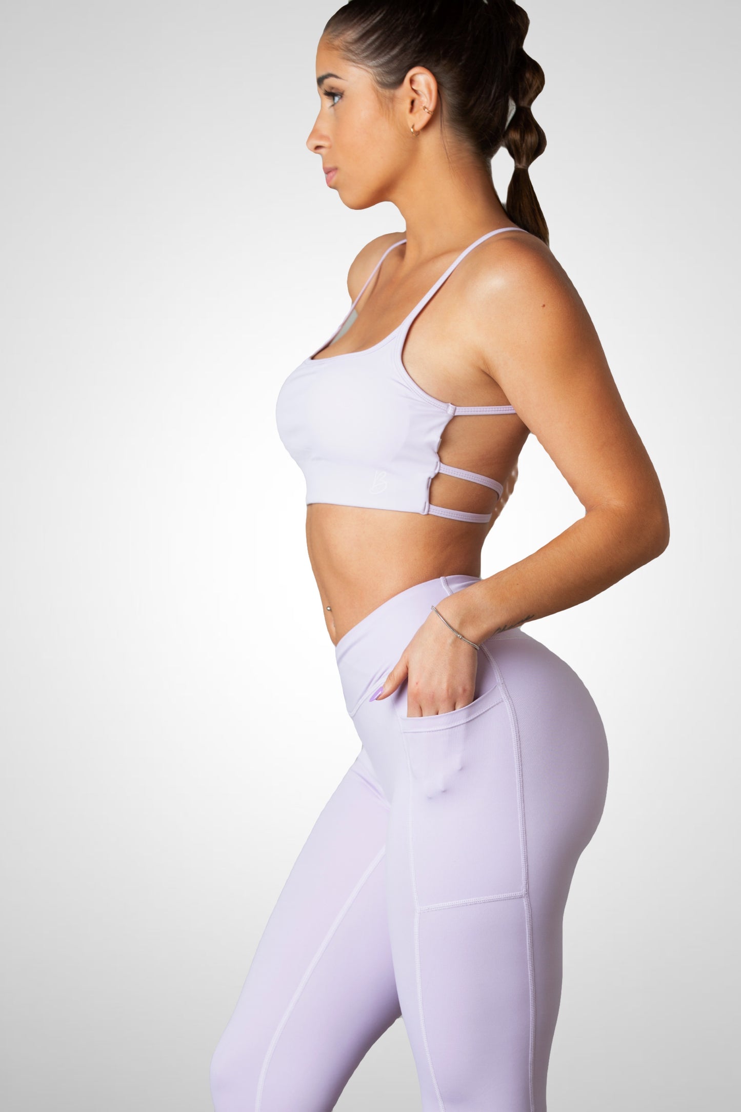 Desire V-Shape Pocket Leggings - AMETHYST LILAC