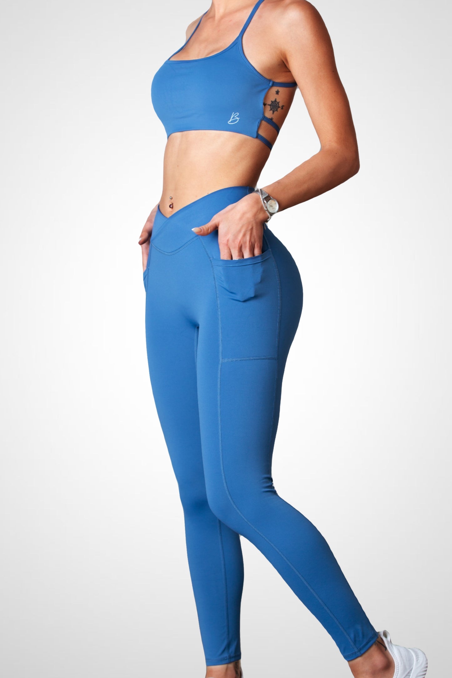 Desire V-Shape Pocket Leggings - SAPPHIRE BLUE