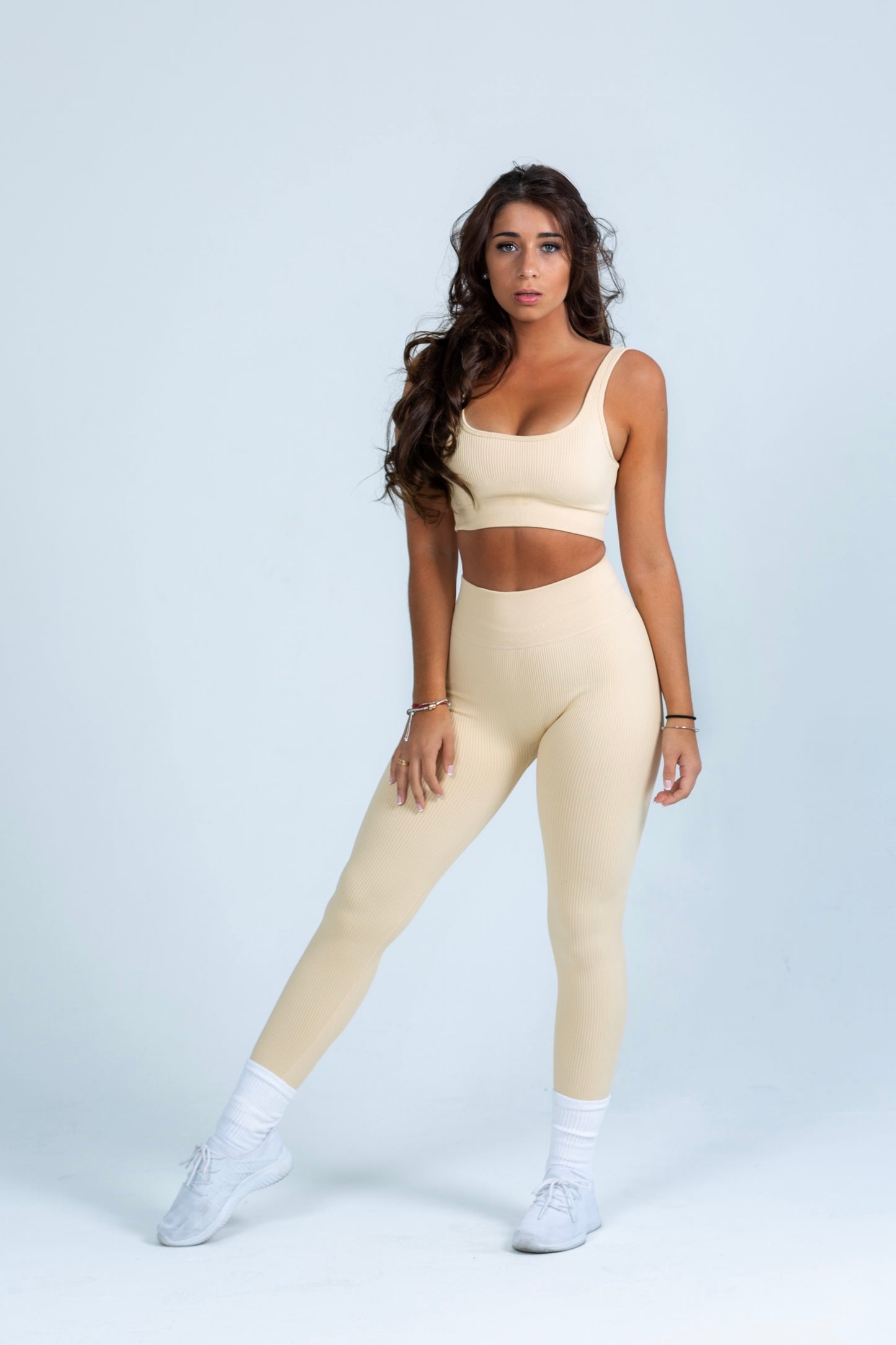 Luxe Ribbed Leggings - IVORY BEIGE